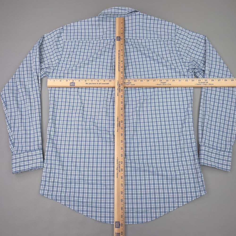 Onward Reserve Shirt Mens XL Blue Plaid Tailored Fit Performance Button Down - Picture 11 of 15